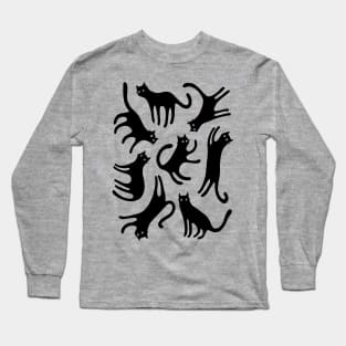 Curious Black Cats Long Sleeve T-Shirt